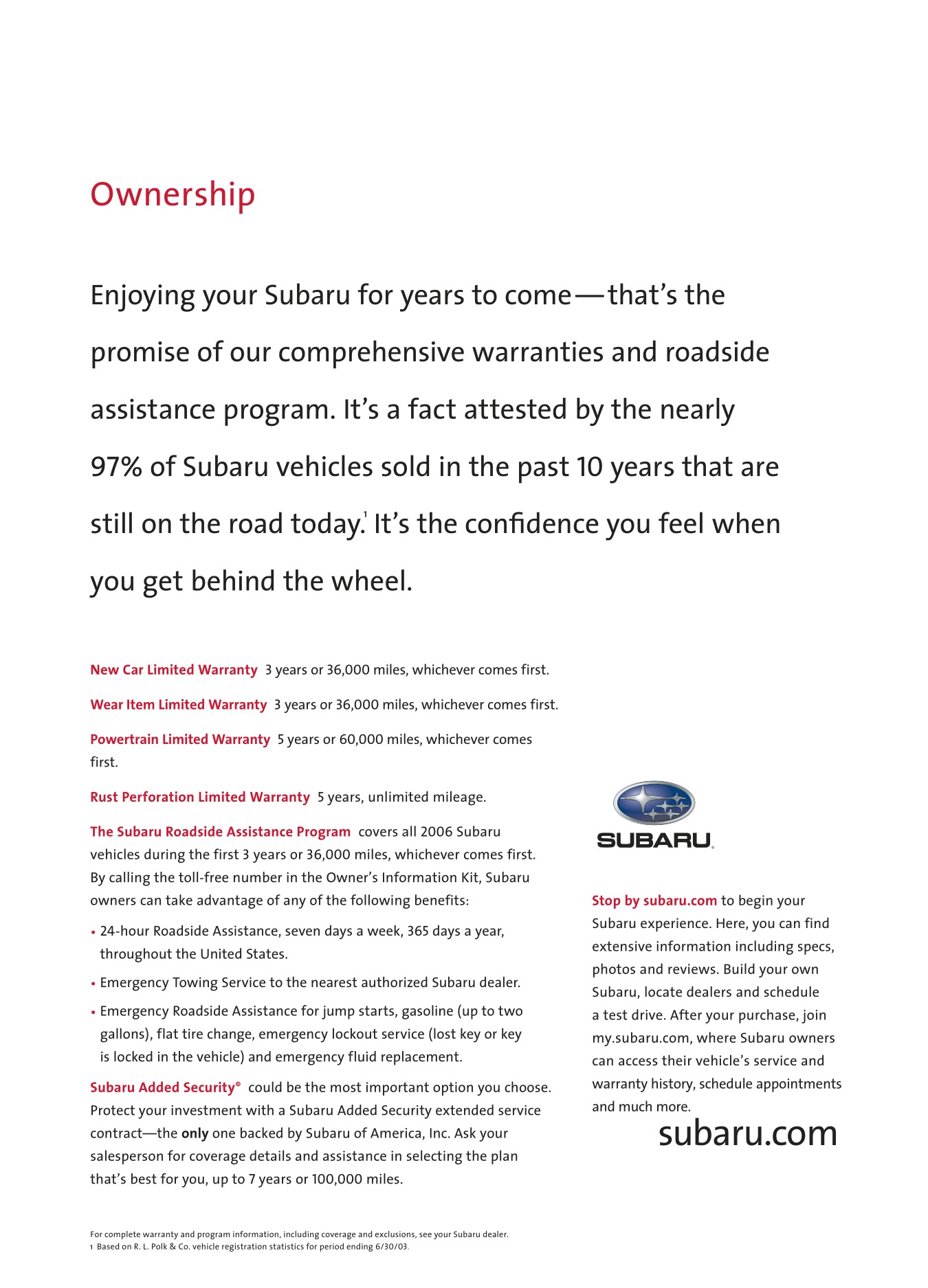 2006 Subaru Tribeca Brochure Page 4